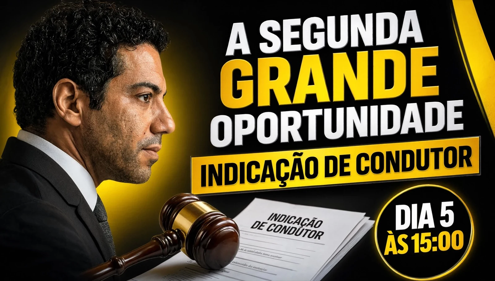 A segunda grande oportunidade da indicação de condutor, com o Professor Paulo André Cirino